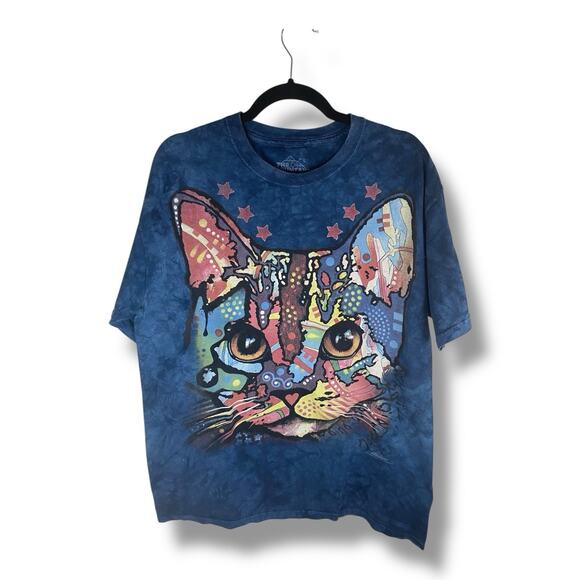 The Mountain Patches The Cat 2014 Dean Russo Art AOP T-Shirt Mens Size Large - Picture 1 of 4